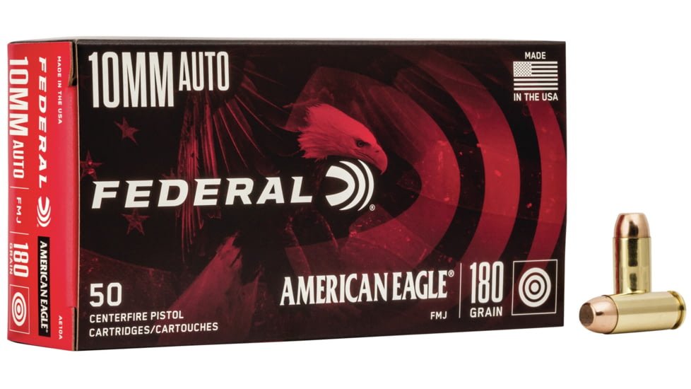 opplanet-federal-premium-american-eagle-pistol-ammo-10mm-auto-full-metal-jacket-180-grain-50-rounds-ae10a-main Federal Premium Centerfire Handgun 10mm Auto ammunition for sale