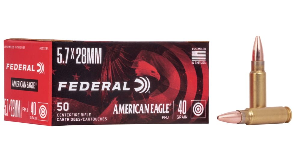 opplanet-federal-premium-american-eagle-pistol-ammo-5-7x28mm-full-metal-jacket-40-grain-50-rounds-ae5728a-main Centerfire Handgun Ammunition