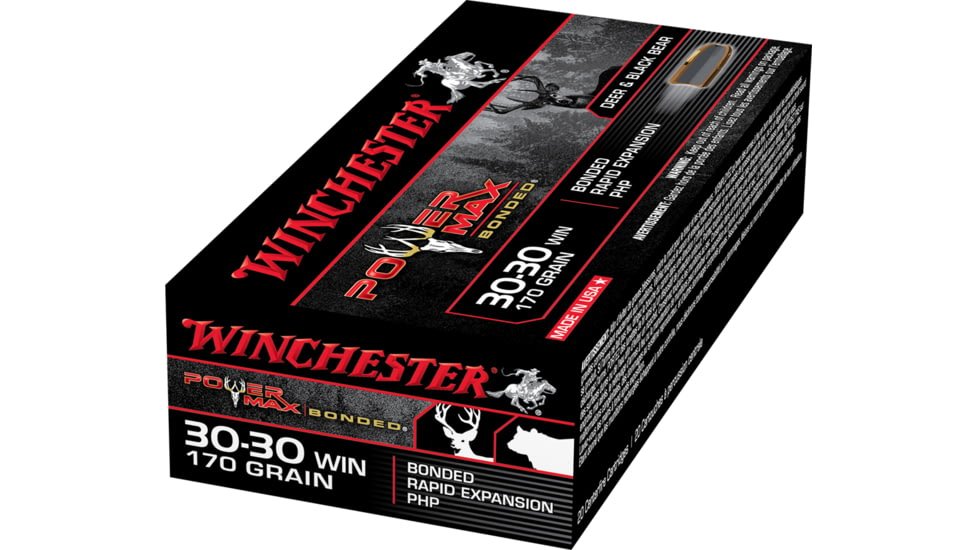 opplanet-winchester-power-max-bonded-30-30-winchester-170-grain-bonded-rapid-expansion-protected-hollow-point-centerfire-rifle-ammo-20-rounds-x30303bp-av-1 Winchester POWER MAX BOND